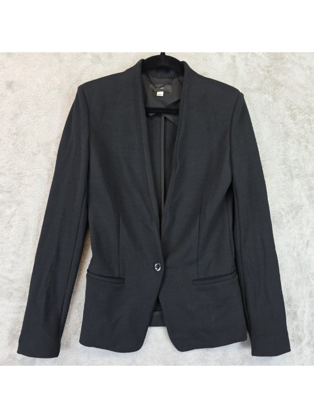Diesel Blazer Womens XXS Black Knit One Button Stretch Lined Jacket Work Career